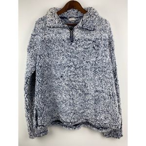 Sweet Lovely by Jen Medium Blue White Fuzzy Jacket